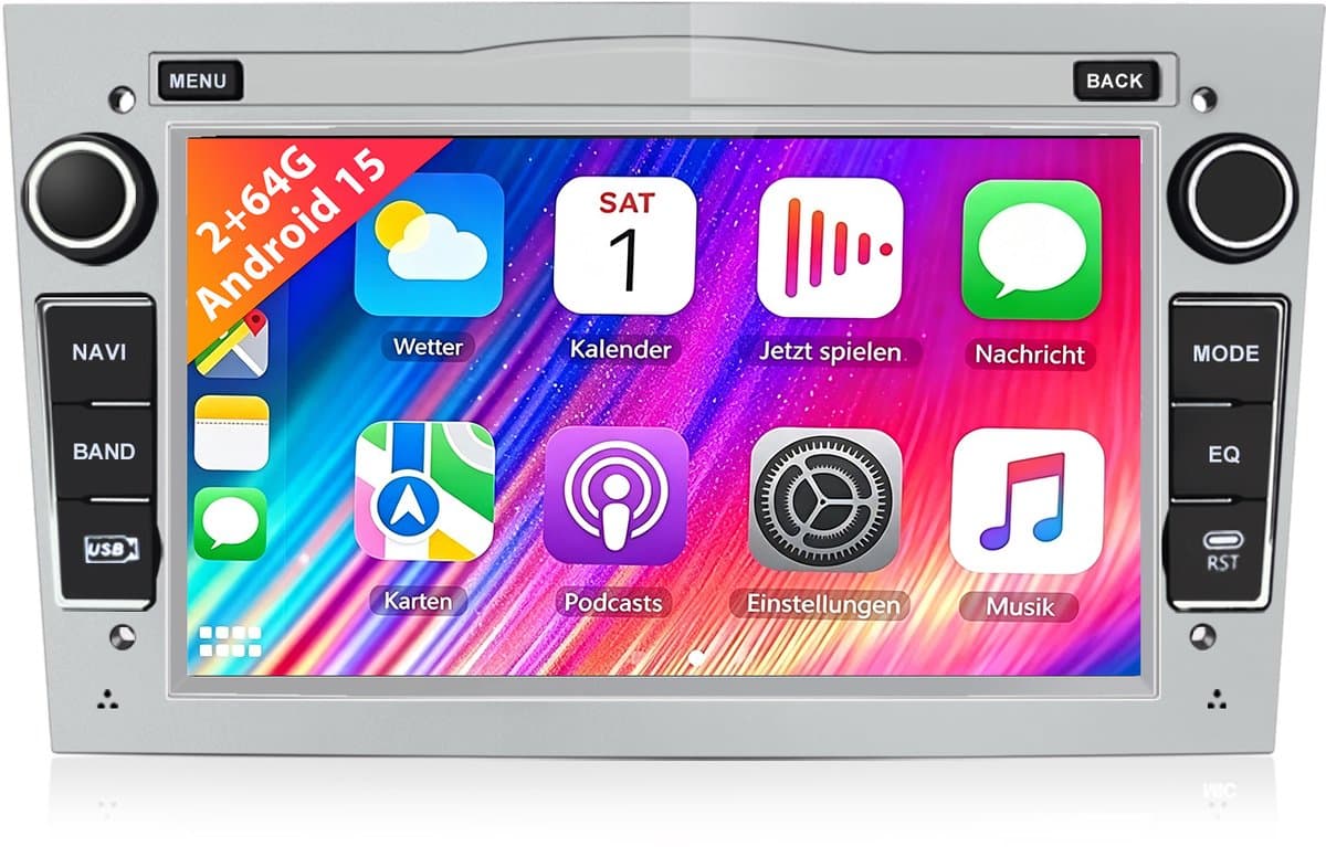 Cestovet Autoradio - Geschikt Voor Opel Meriva Corsa C D Astra G H - 2GB+64GB - Draadloos Apple Carplay & Android Auto - Android 14 - Radio met navigatie - 7 inch HD touchscreen - Zilveren