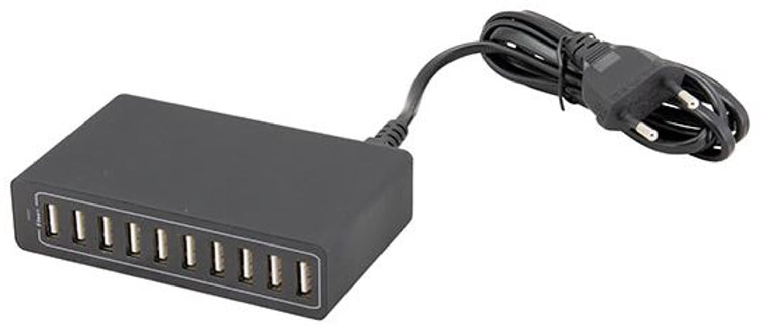 USB Oplader 10 poorten - Zwart - Tafellampen - Elektronische apparaten