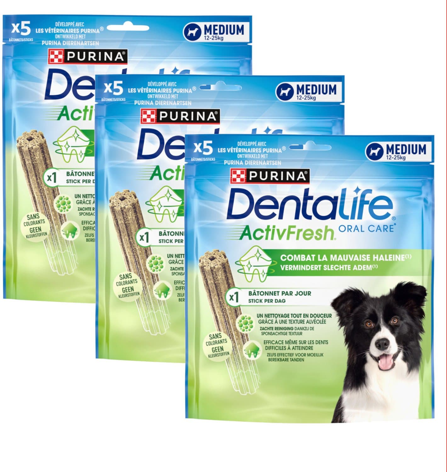 Dentalife Oral Care ActivFresh Medium 12-25kg - Multipack - Hondensnacks - 345g (3x115g)