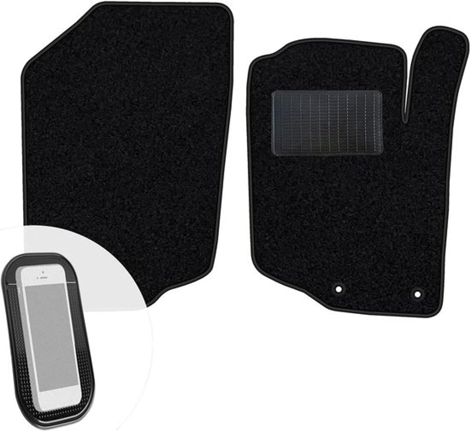 Automatten Velours - Vloermatten Auto - Interieur Beschermen - Versterkt Pedalen Gebied - Set van 2 - Zwart