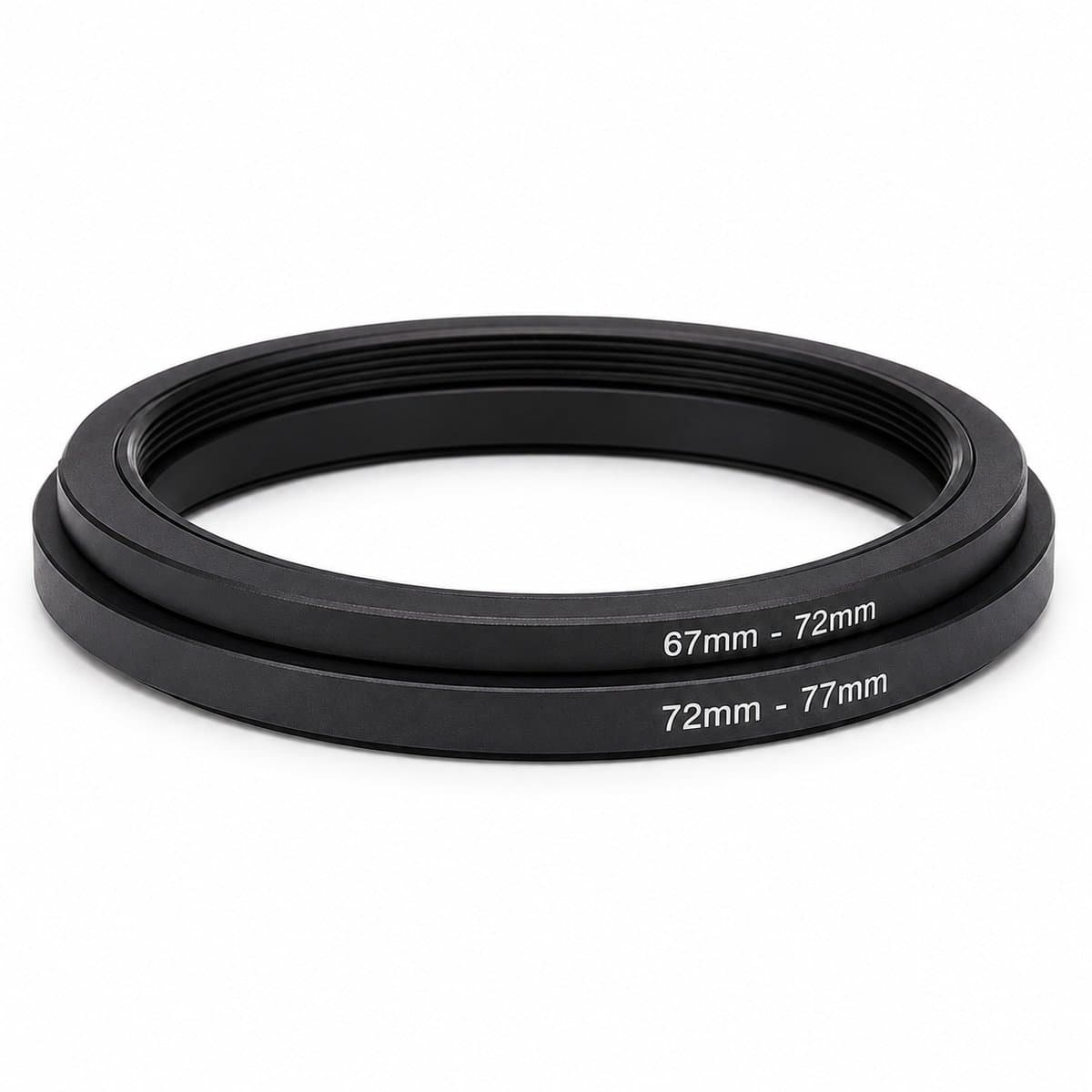 Step Up Filter Adapter 67 naar 77 mm - 2-Delige Lens Filter Adapter Set - 67-72 + 72-77 mm - Camera Lens Verloopringen voor Grotere Filters