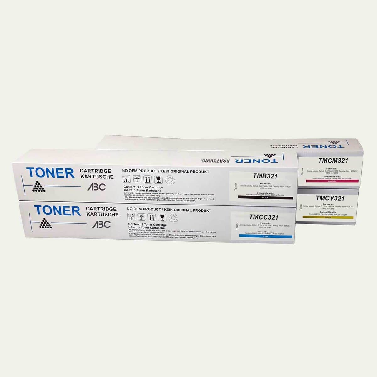 ABC huismerk Set 4x Toner geschikt voor Develop TN-321 Ineo+ Ineo + 224 284 284E 364 364E