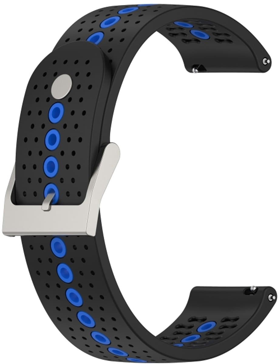 Voor Garmin Venu 2 plus 20mm siliconen sportband (zwart blauw)