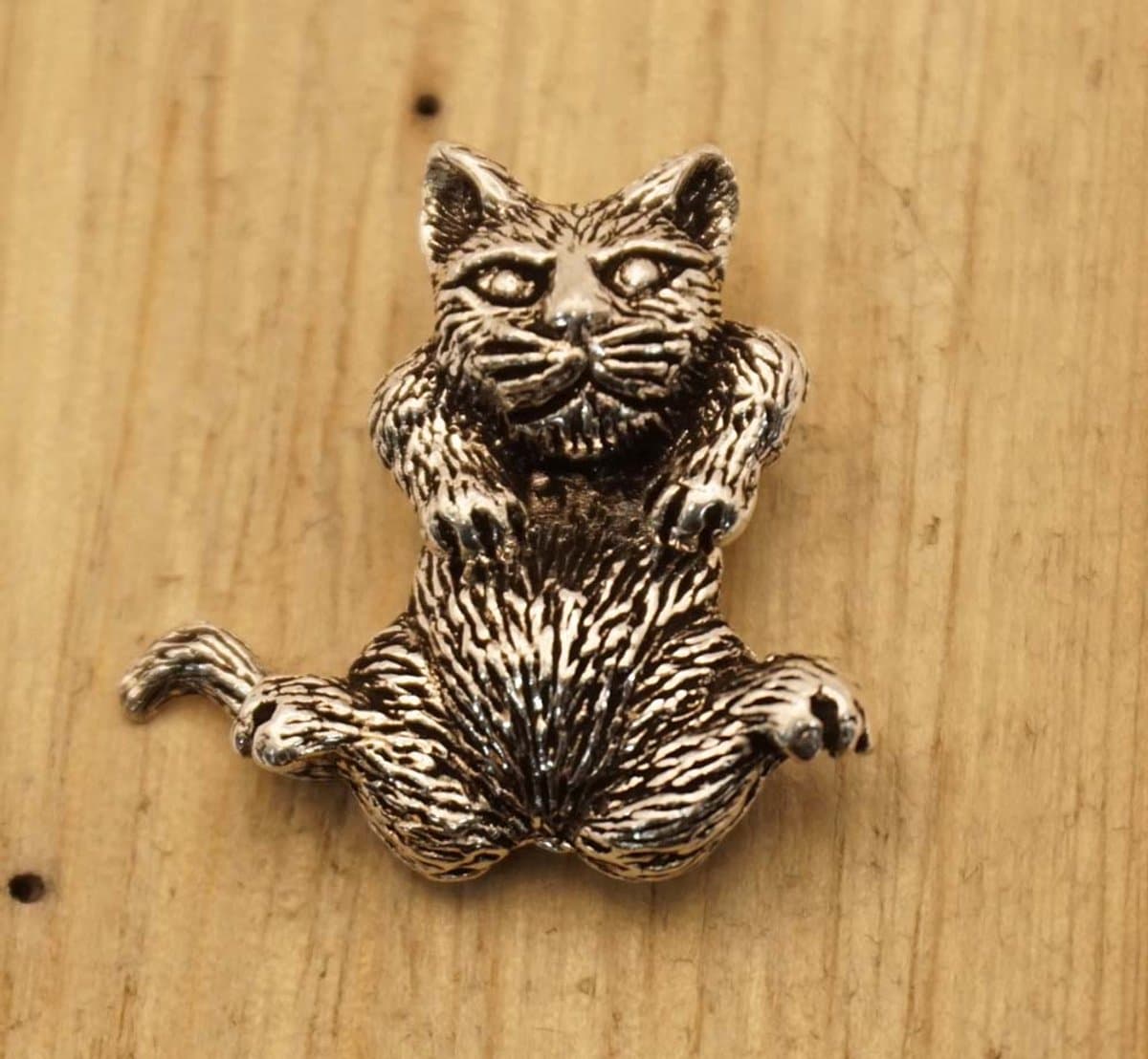Sterling zilver hanger bewegende kat - zilveren hanger van kat die er aan hangt - leuke katten hangertje van 925 zilver - kattenliefhebbers cadeau tip