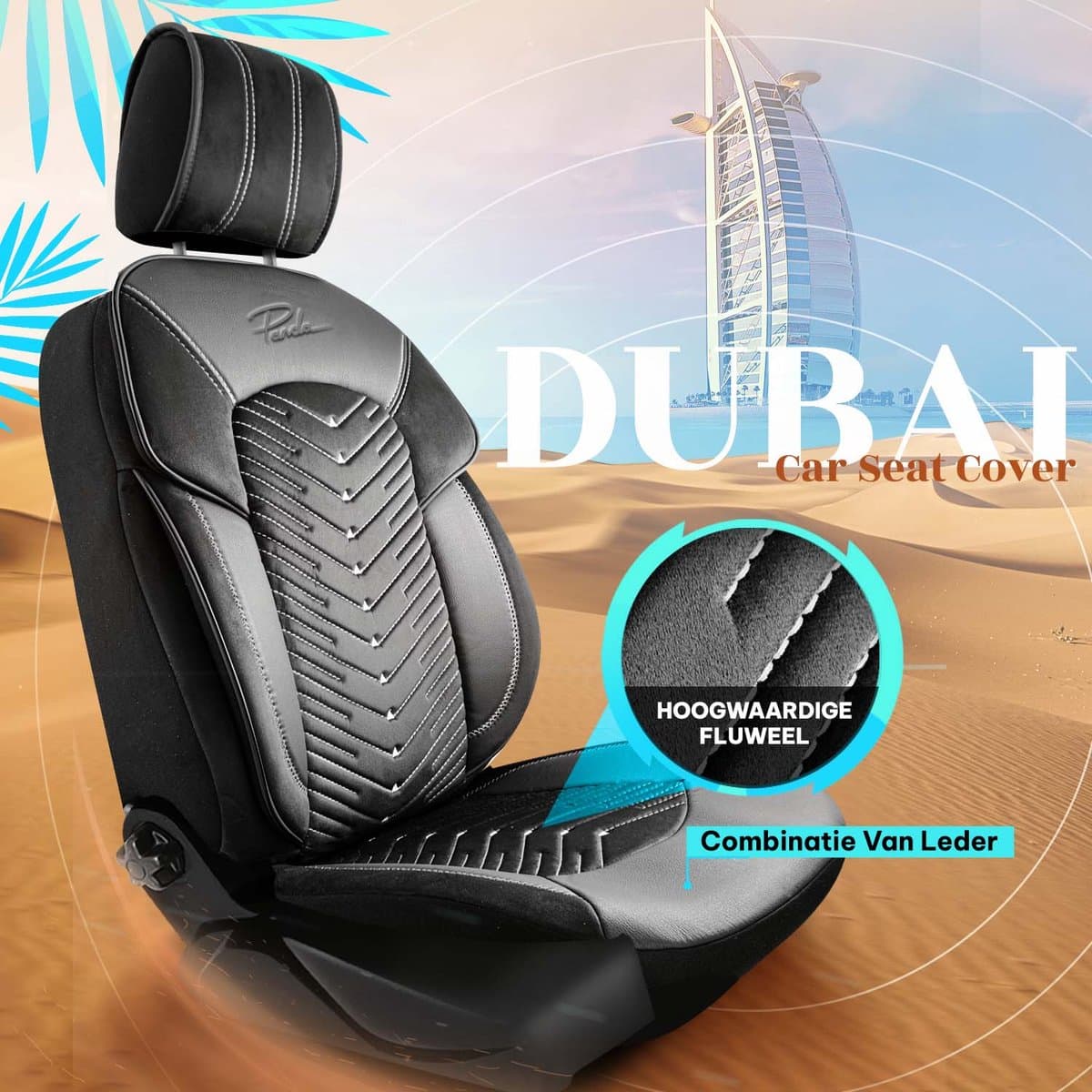 Stoelhoezen Opel Signum 2003-2008 – Dubai Zwart – Zachte veloursstof – Voorstoelenset – luxe velours stoelhoezen – extra comfort – beschermt tegen vuil en slijtage