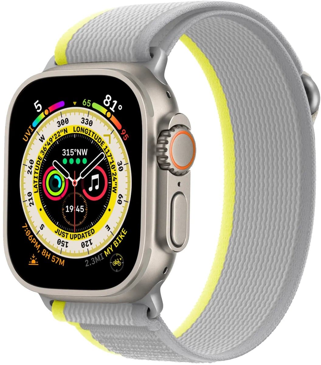 Pasek CubeNest Trail Loop do Apple Watch 42/44/45/Ultra 49 mm (B02N9L01) szary/żółty