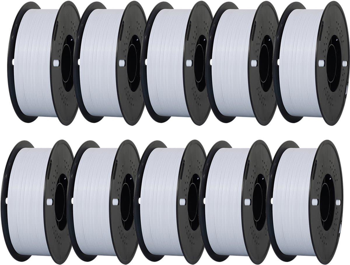 KINGROON PETG Filament 1,75 mm 10 kg Wit – 3D Printer Filament voor FDM/FFF 3D-Printers – Hoge Sterkte, Nauwkeurig en Eenvoudig te Printen