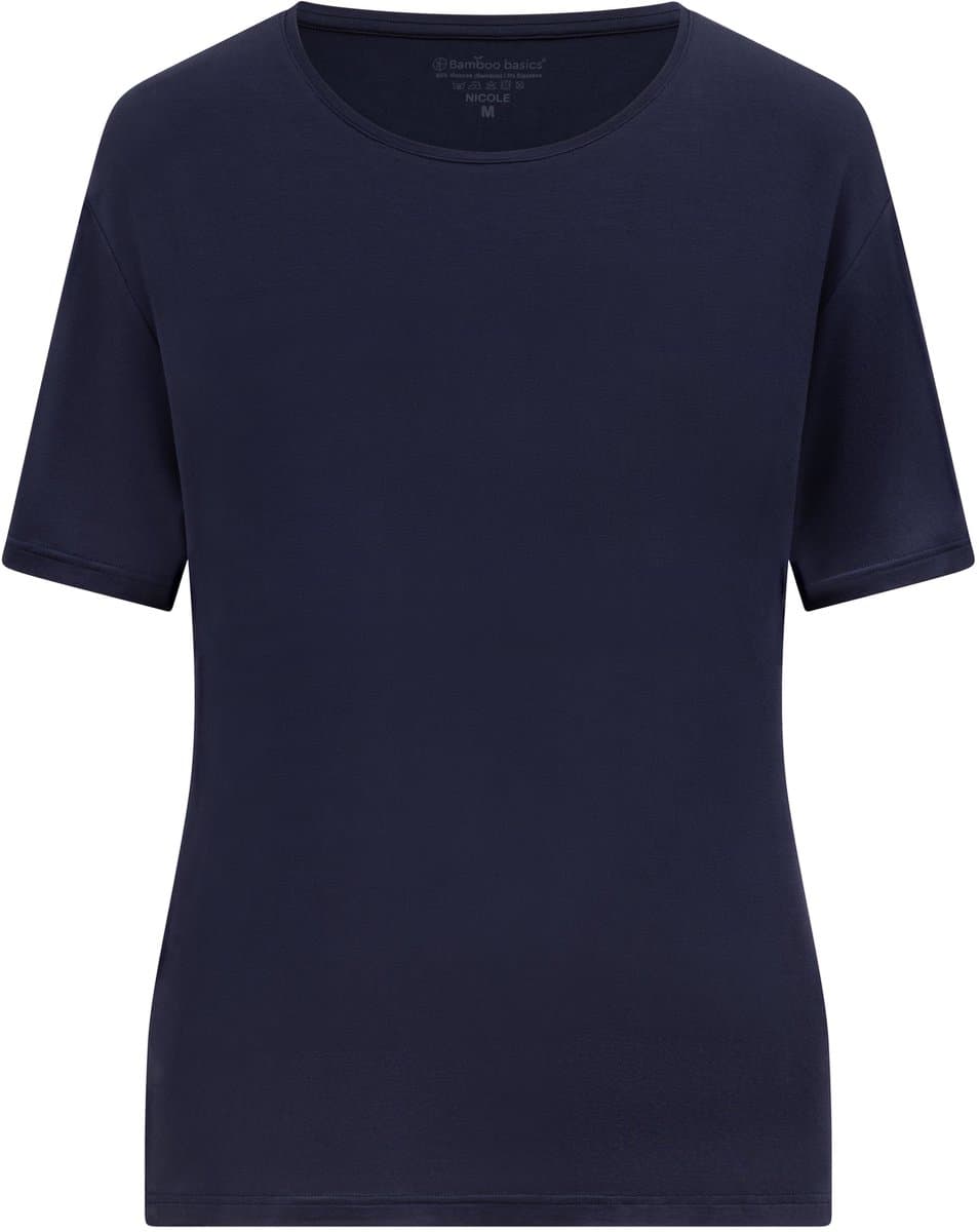 Comfortabel & Zijdezacht Bamboo Basics Pyjama set korte mouw Nicole - Navy - S