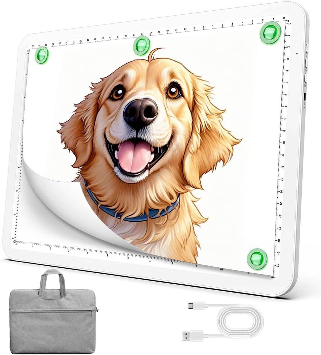 Lichtpad A4 - Tekentablet Lichtbak - Diamant Schilderen - Oplaadbaar met Batterij - 35 cm breed - Wit