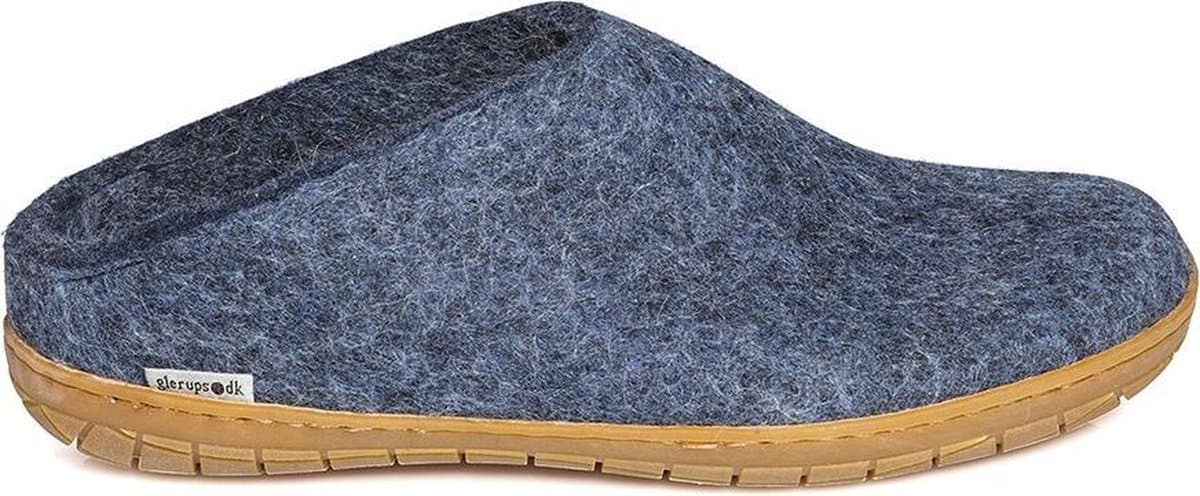 Glerups Slipper met rubber zool-Blauw-38