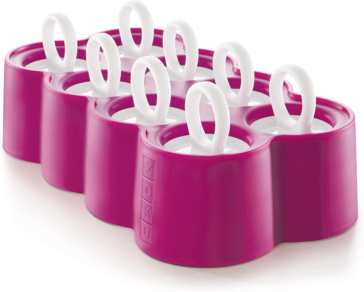IJslolly Maker, Pop Maker, Ring, Set voor 8 IJsjes, Polypropyleen/Siliconen, BPA vrij, Paars - Zoku