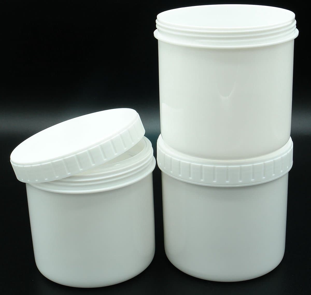 Witte Potten 500ml Leeg 50 stuks - Lege Pot met Schroefdeksel en Binnendeksel - Zalfpotten