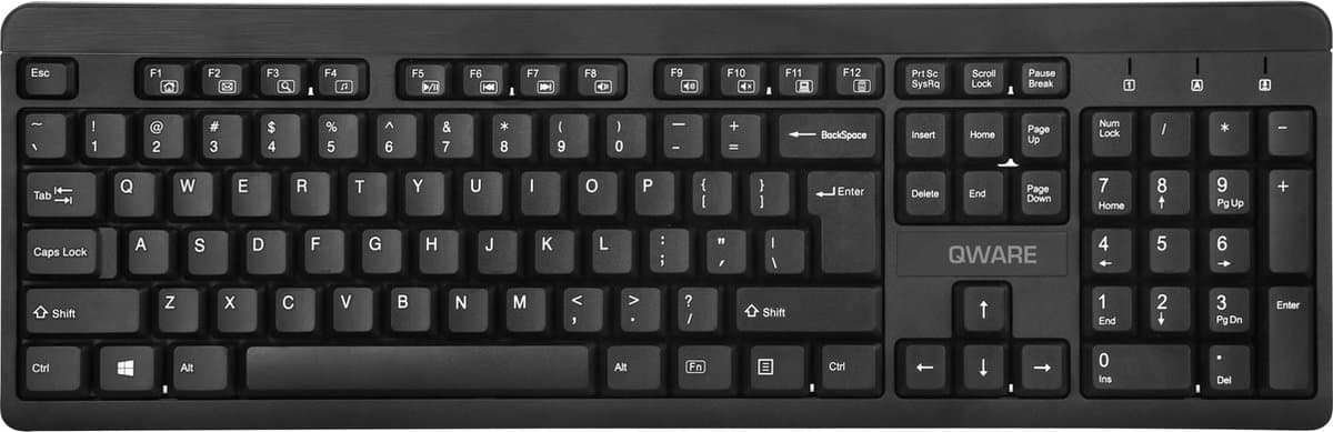 Qware Office - Draadloos Toetsenbord - 2.4ghz - USB - Swindon - Zwart - Qwerty