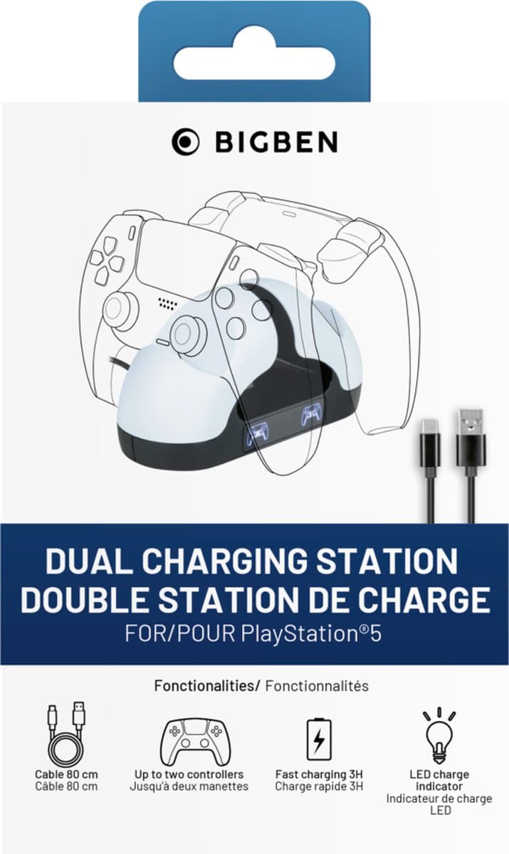 Bigben - Oplaadstation voor 2 Controllers - Snelladen - PS5