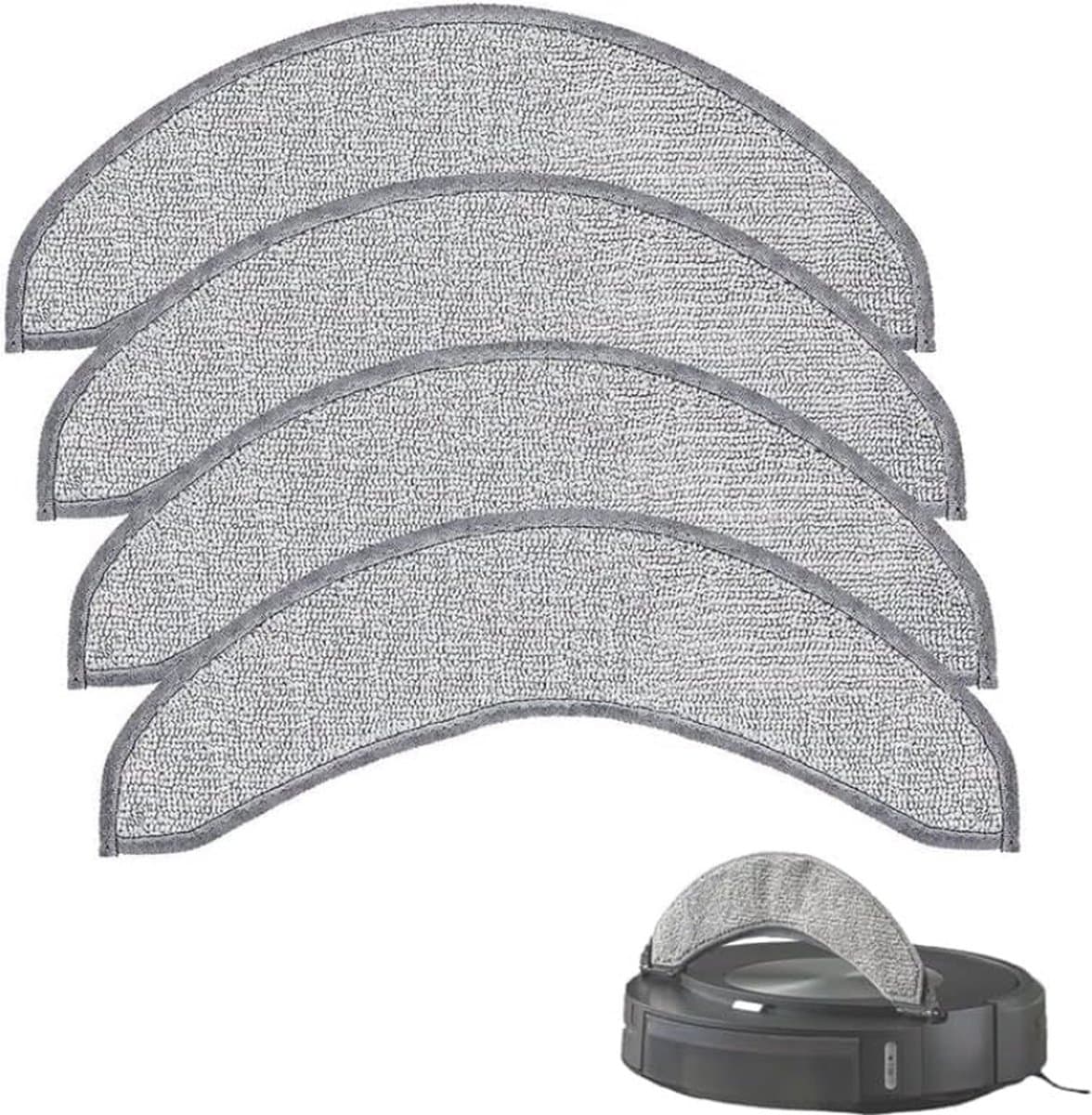 4 Pack Mop Doek Vervanging voor iRobot Roomba Combo J7+/J7 j9+/j9 Robot Vacuüm (Niet geschikt voor Roomba j7/j7+), Microfiber Wasbare Dweilen Pads voor iRobot Roomba Combo Vacuüm Accessoires