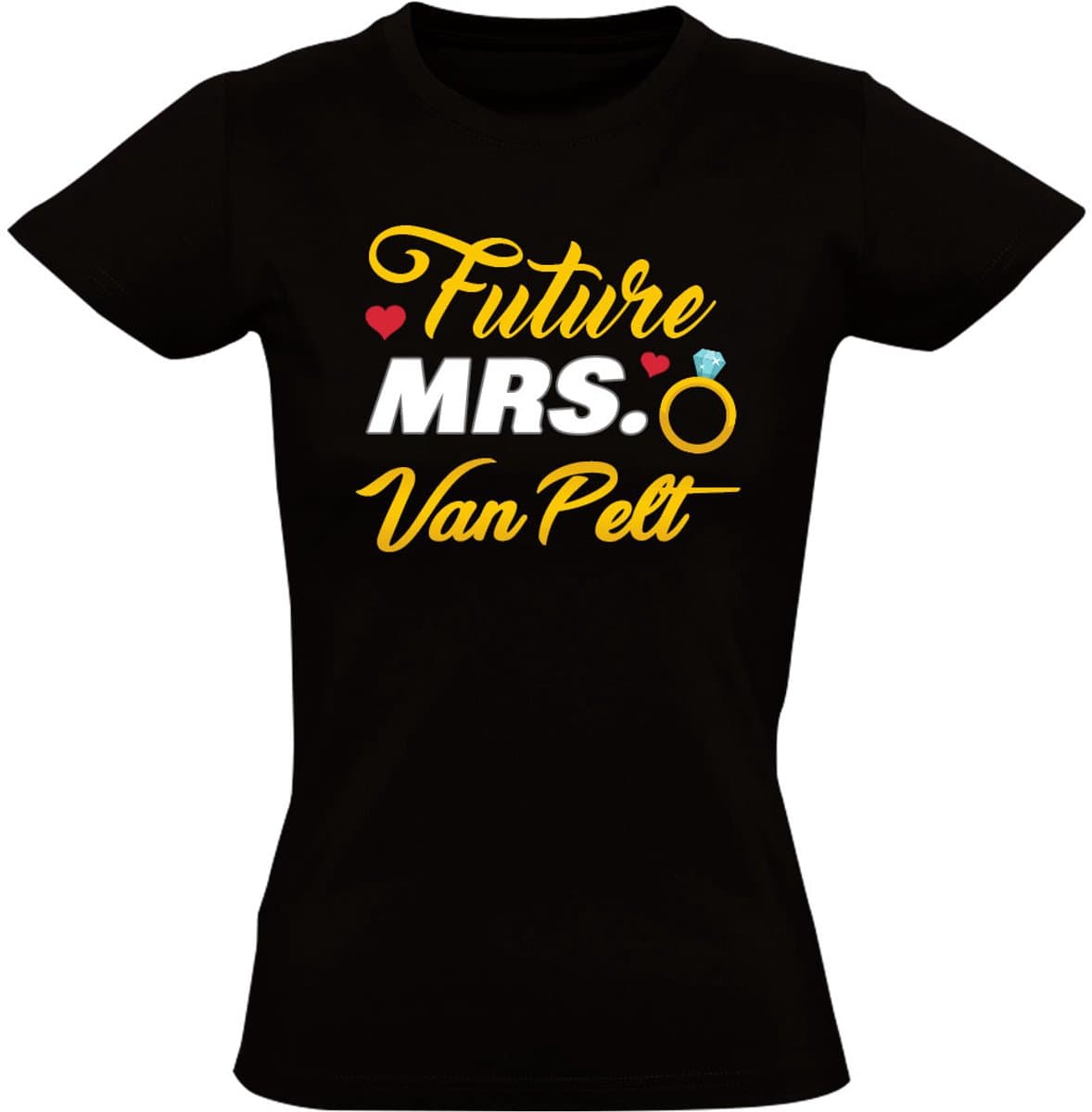 Mrs. Van Pelt Dames T-shirt - Vrijgezellenfeest Shirt voor Vrouwen - Huwelijk - Team Bride