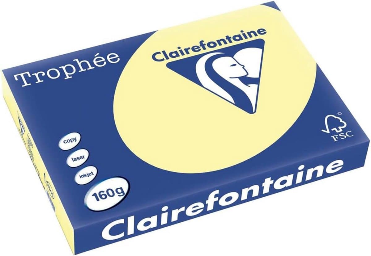 Trofée Kleurrijk Papier A3 160 g/m² Geel voor Laserjet en Inkjet Printers - FSC Gecertificeerd