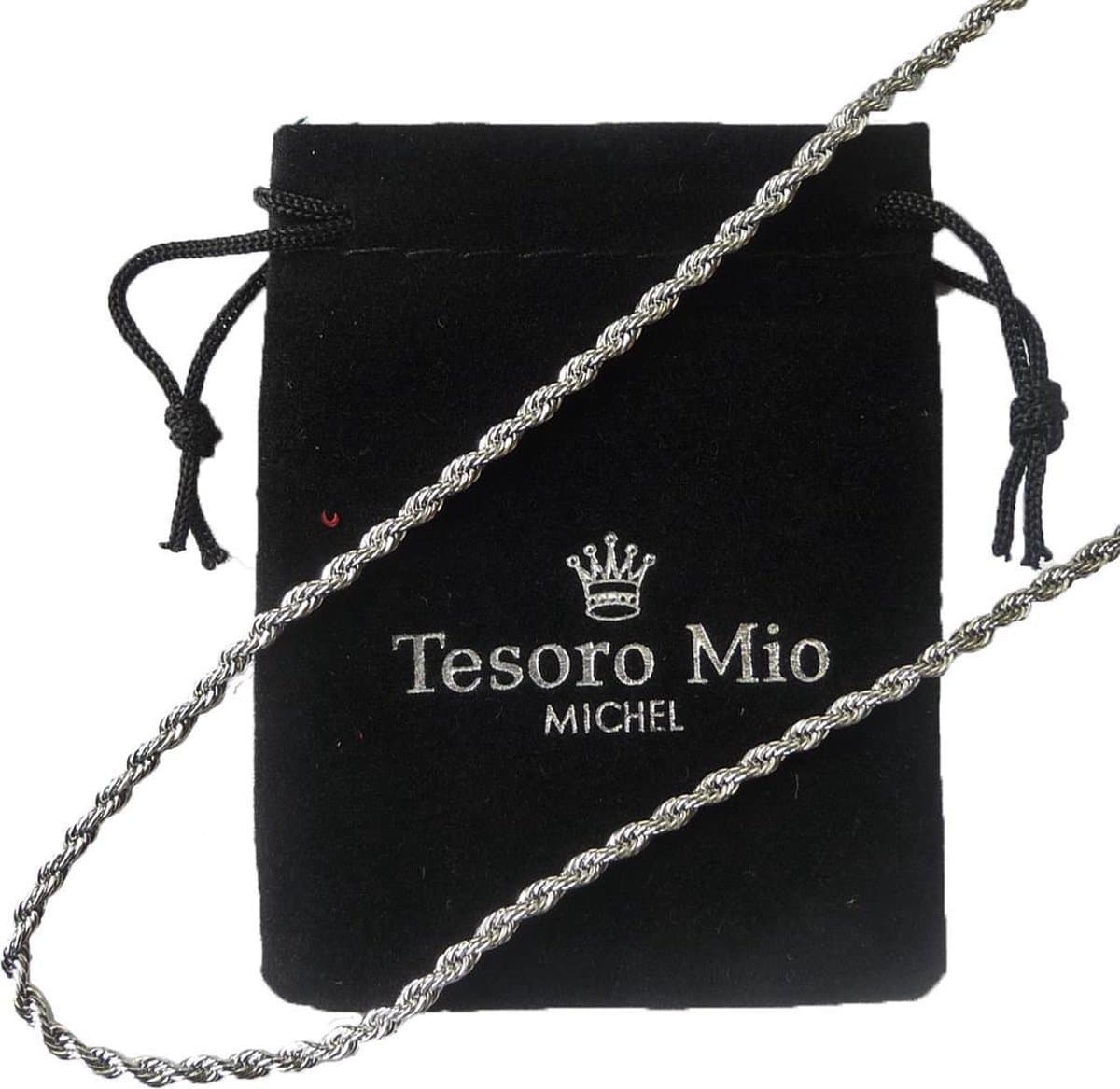 Lange gedraaide ketting van 316 edelstaal – 80 cm – zilverkleurig - Tesoro Mio Michel