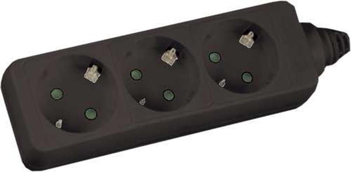 InLine 16431 3AC outlet(s) 1.5m Zwart power uitbreiding