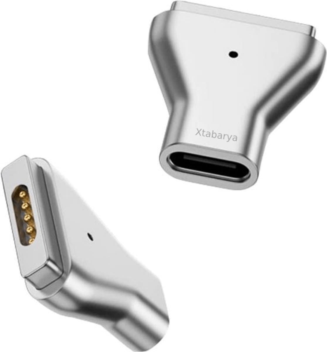 xtabarya 100W USB Type C Magnetische PD Adapter voor MacBook Air/pro Aluminium Vrouwelijke Type C Vrouwelijke PD Adapter met Indicatielampje