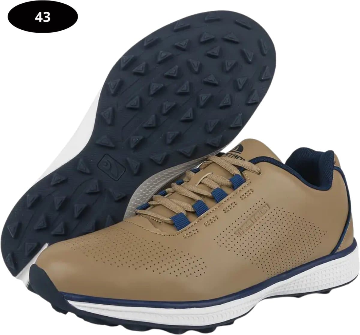 Livano Golfschoenen Heren - Sneakers - Golfkleding - Golfschoenen Antislip - Waterdicht - Golfen - Bruin 43