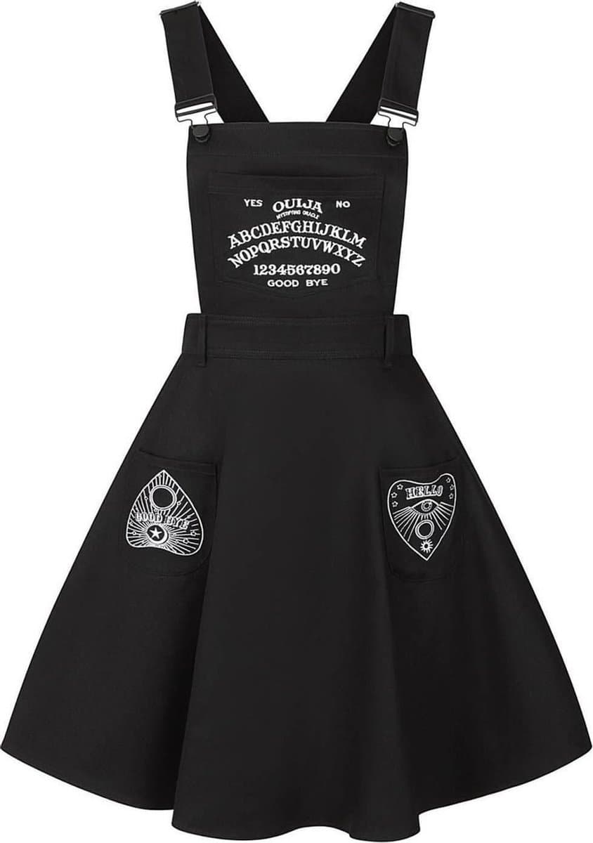 Hell Bunny Samara Pinafore Dames Midi-jurk - zwart - M