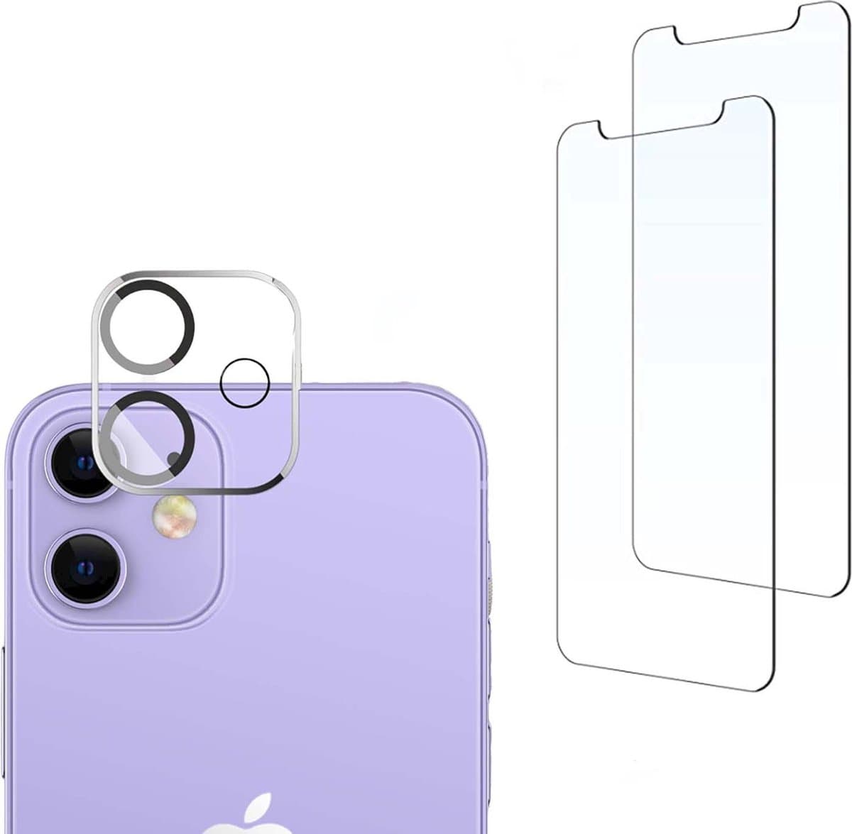 BixB iPhone 12 Mini Camera lens protector + Screen Protector 2 stuks - iPhone 12 Mini Screenprotector - iPhone 12 Mini Screen Protector Camera - BixB