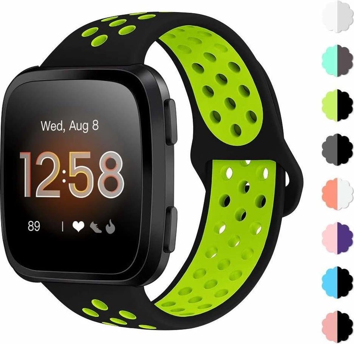 Fitbit Versa sport band (zwart/fluocent)