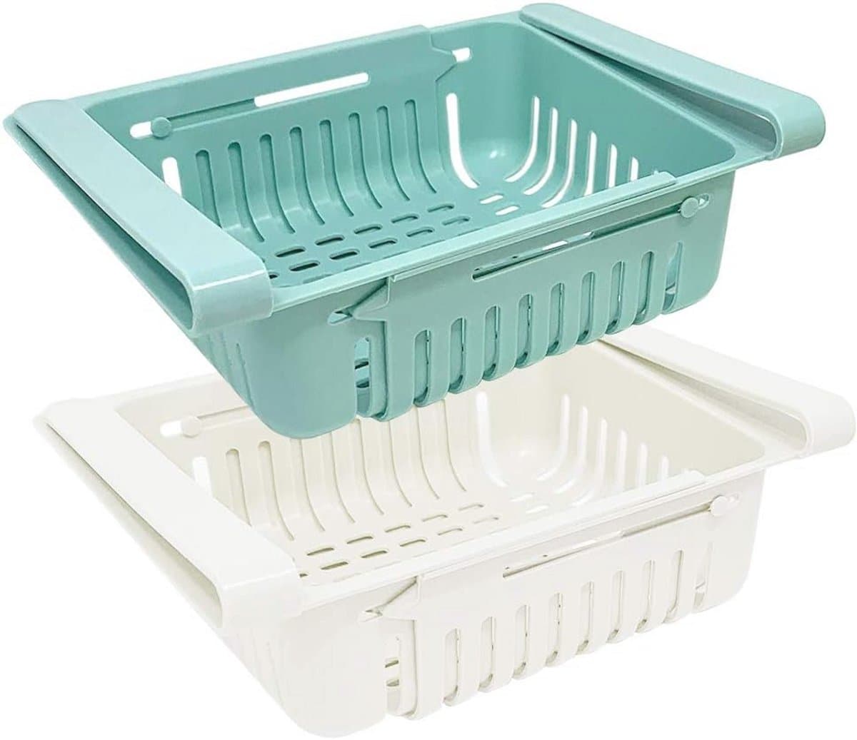 Ruimtebesparende koelkastopbergdozen set - Multifunctionele keukenorganizer, intrekbaar in 2 kleuren