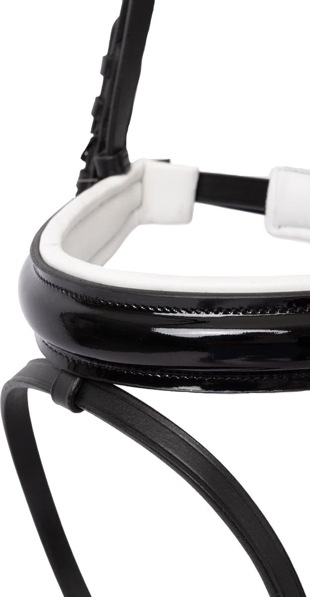Horze Grayson Anatomisch Trenshoofdstel, Black/White, Pony