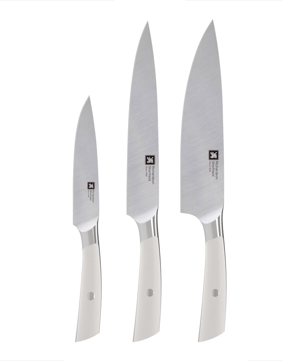 Richardson Sheffield - Supreme messenset - 20cm koksmes - 20cm vleesmes -- 13cm huishoudmes