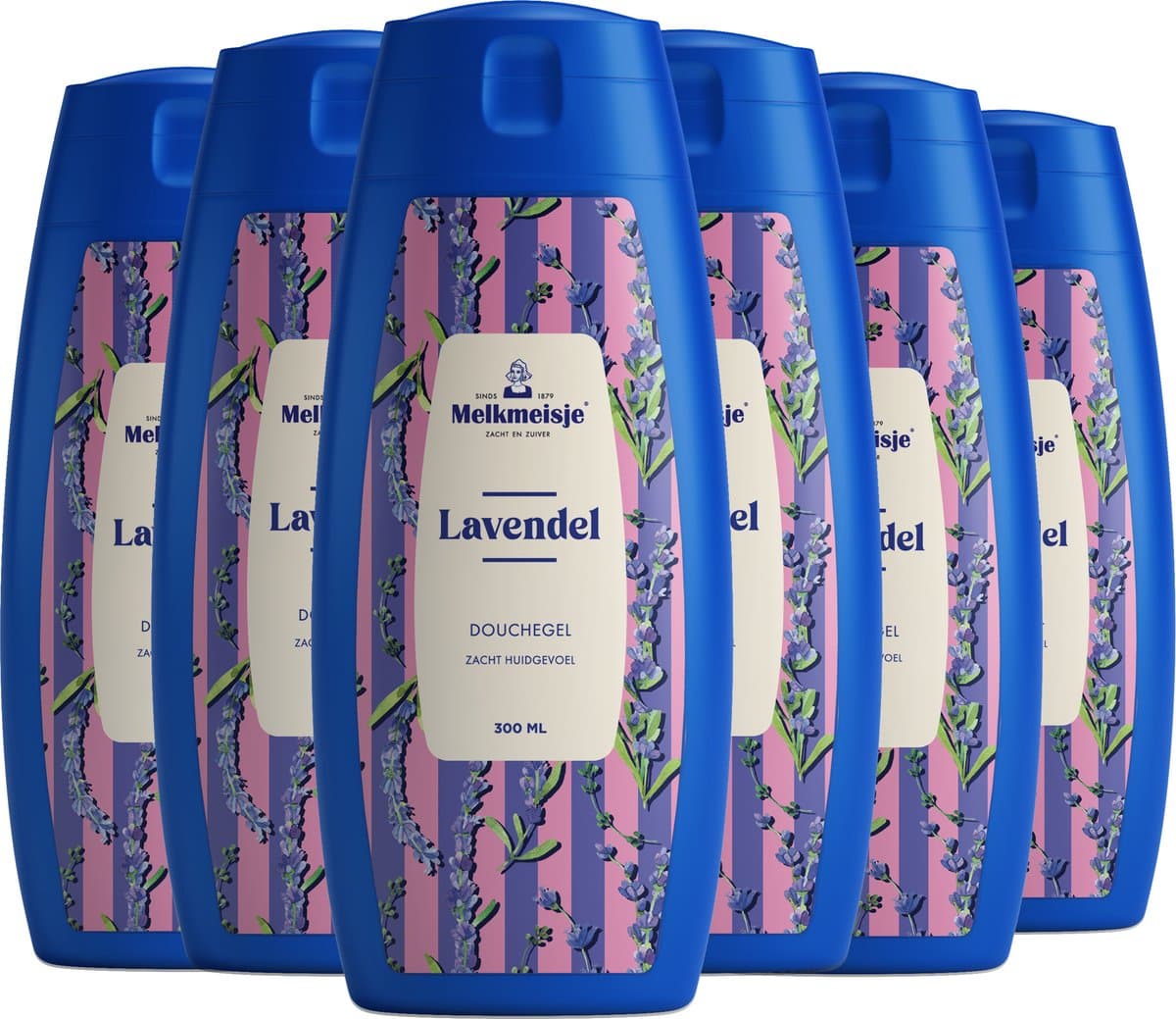 Melkmeisje Bad & Douche creme Lavendel - 6x 300ml - Voordeelverpakking