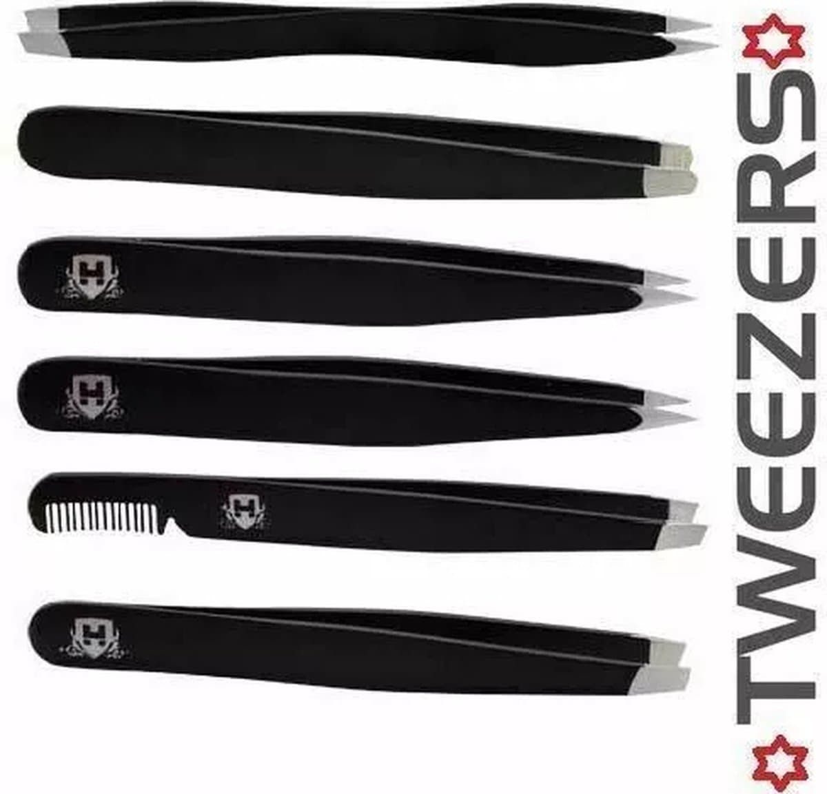 Pincetset, professionele epilatieset, wenkbrauwplucker voor oogbogen voor mannen en vrouwen, pincetset voor mannen en vrouwen, zwart