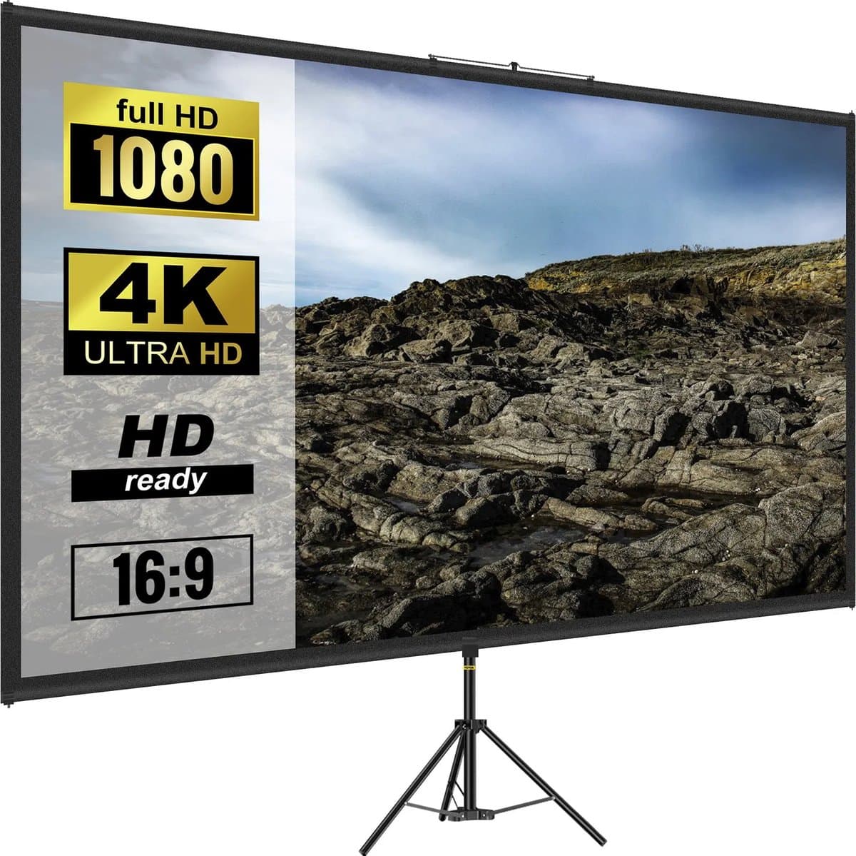 Decotopia- 100 inch - Projectiescherm - Beamerscherm - Beeldscherm - Doek - Met Statief