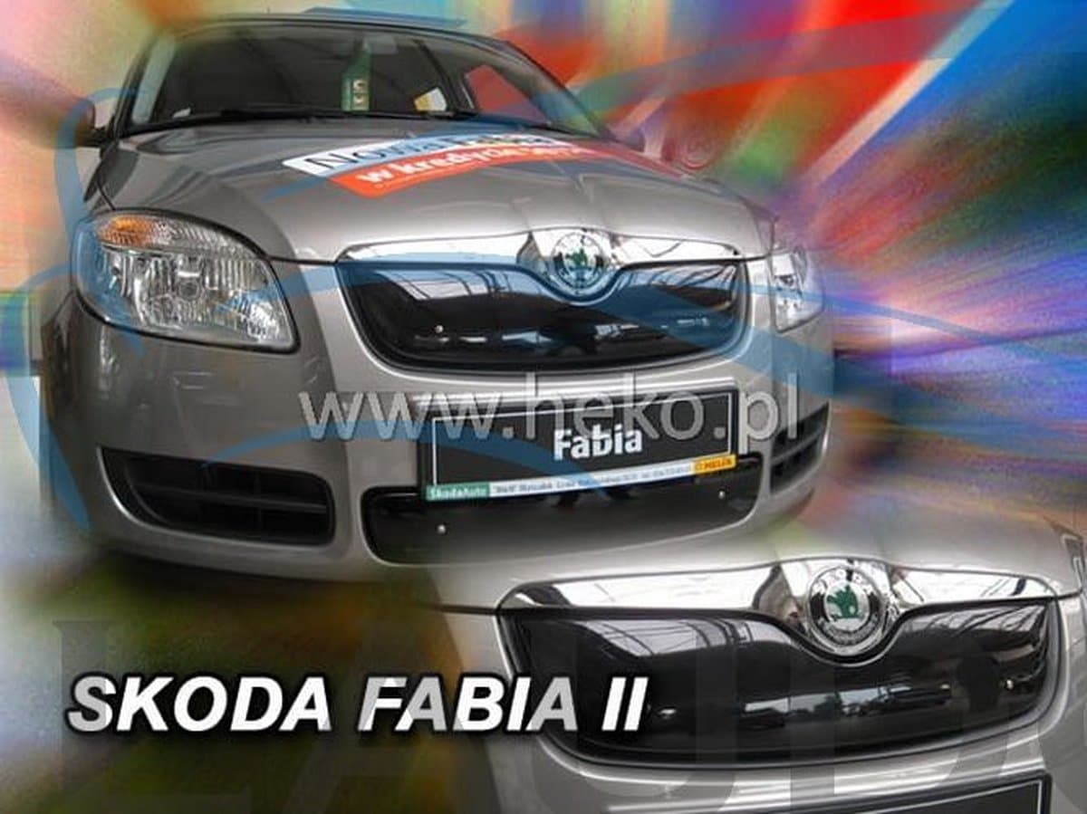 Skoda Fabia type2 & Roomster model TOT 2010 wintercover grillbeschermer BOVENzijde kleur zwart pasvorm