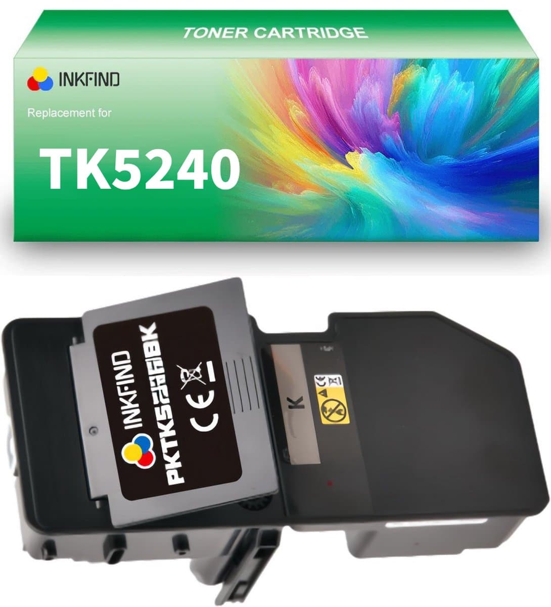 INKFIND TK5240 Zwart tonercartridge compatibel met Kyocera TK5240 TK-5240 Zwart toner cartridge - 1-pack Zwart