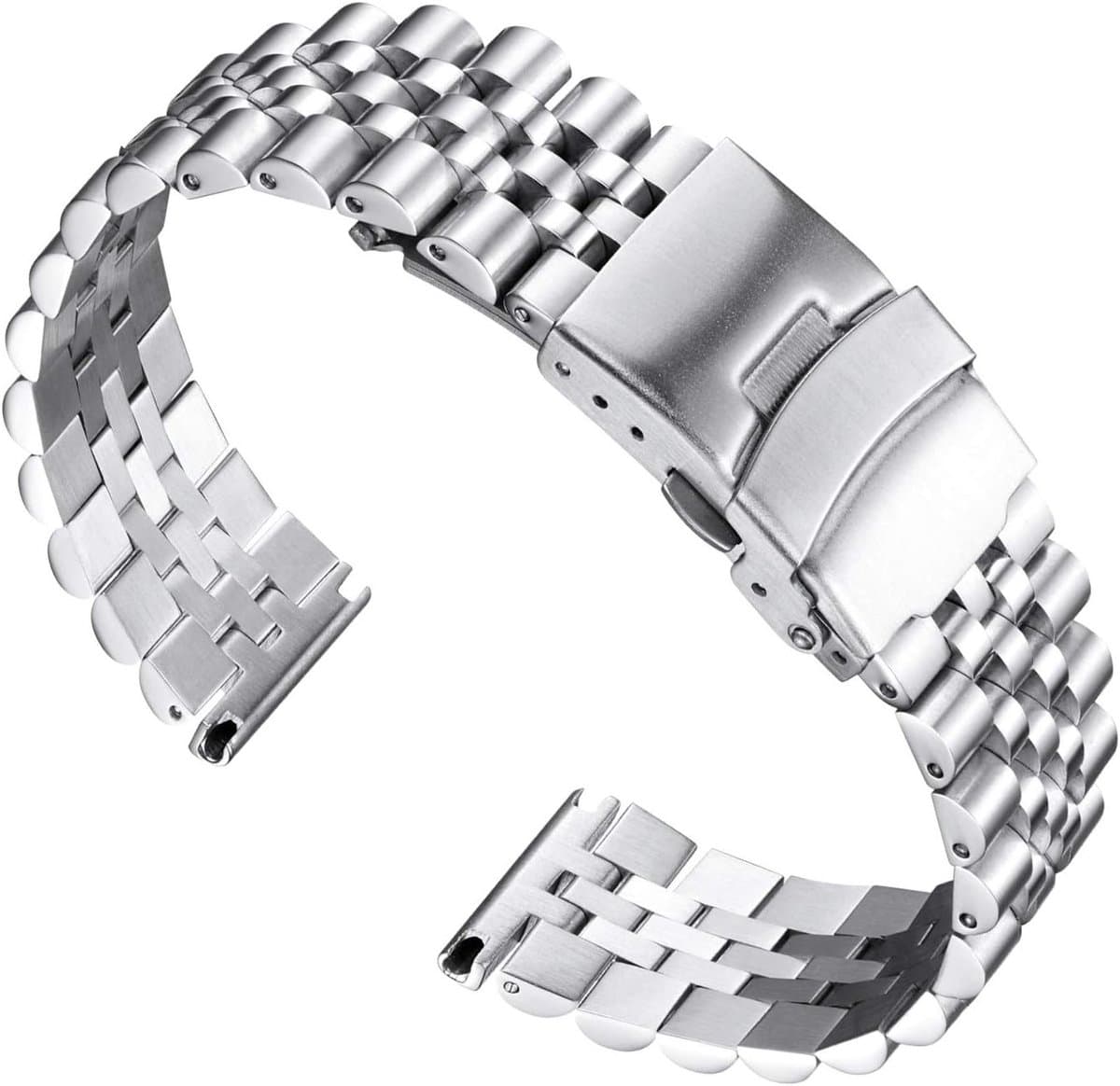 Stalen Horlogeband Vervangbanden voor Smartwatches - 18mm, 20mm, 22mm, 24mm, 26mm - Duurzaam, Verstelbaar en Verkrijgbaar in 7 Kleuren