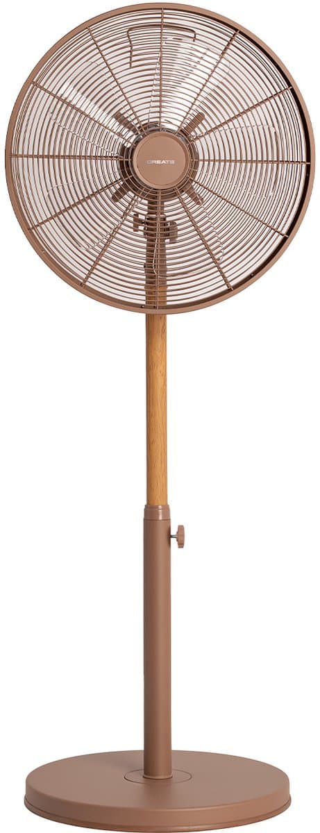 CREATE - Retro stijl 50 W draaiende staande ventilator - Mokka - AIR STAND WOOD