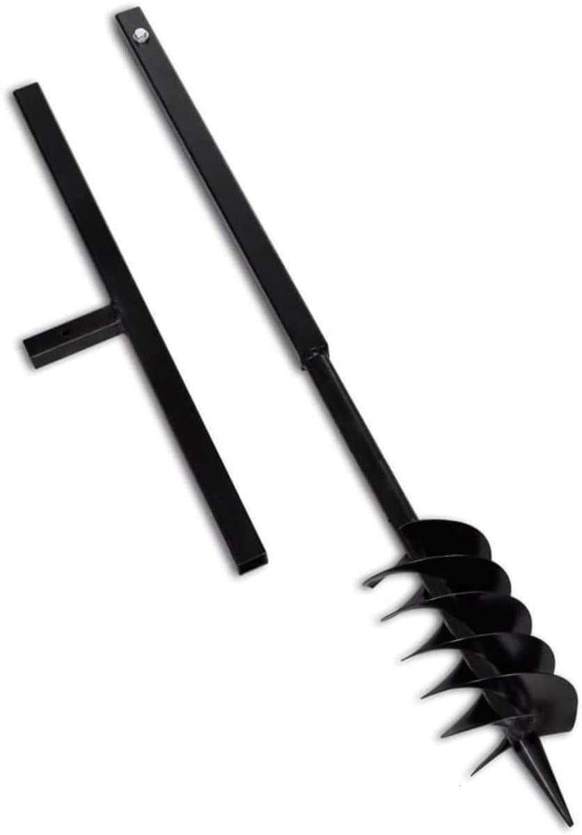 Grondboor met Handvat - Auger Bit - Gaten Boren - Dubbele Spiraaltjes - 120 mm - Zwart