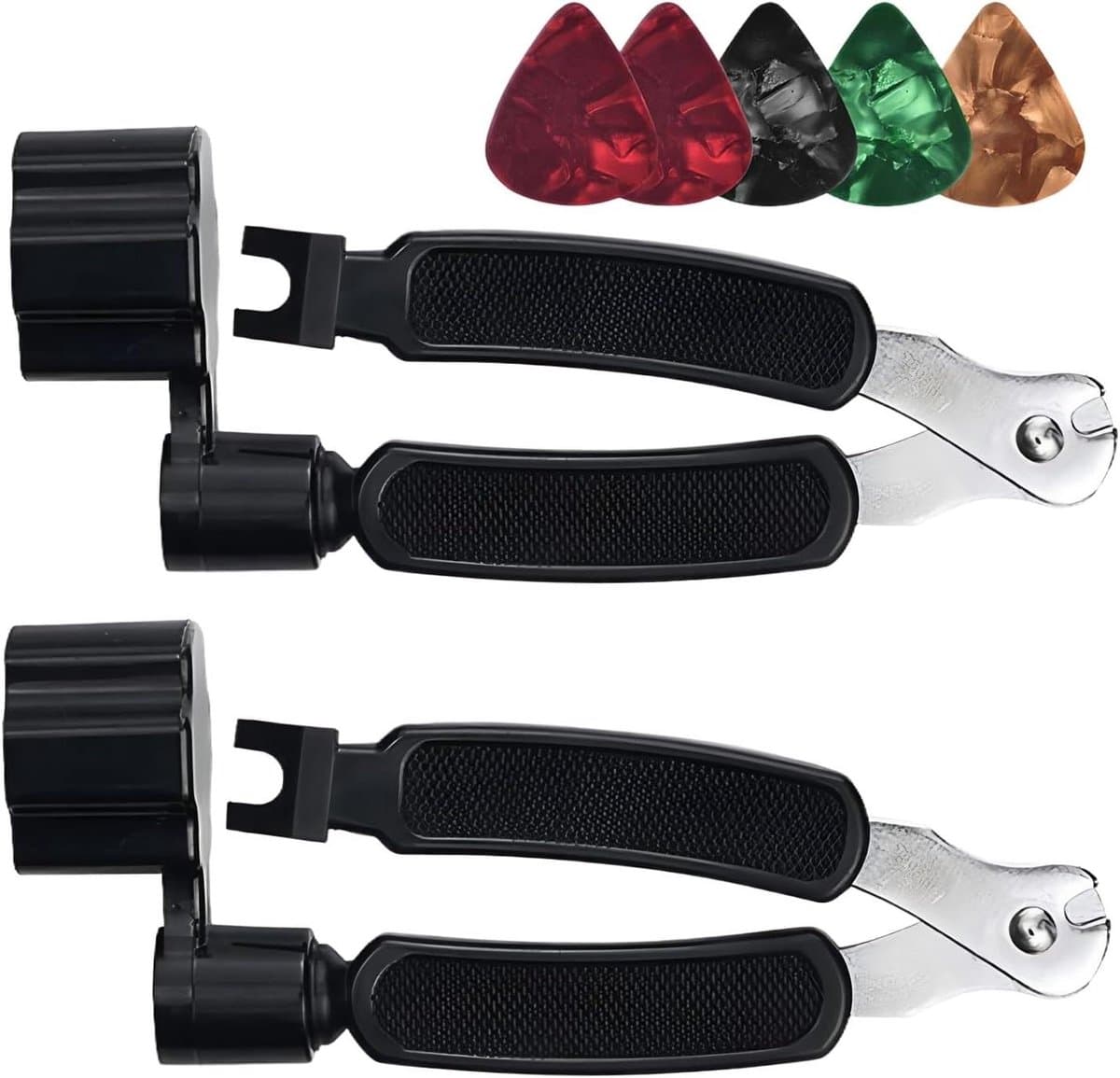 Gitaar Snaar Winder - Gereedschapset Gitaar - Snaaronderhoud Muziek - Antislip Grip Handvat - 2 Delig - Zwart