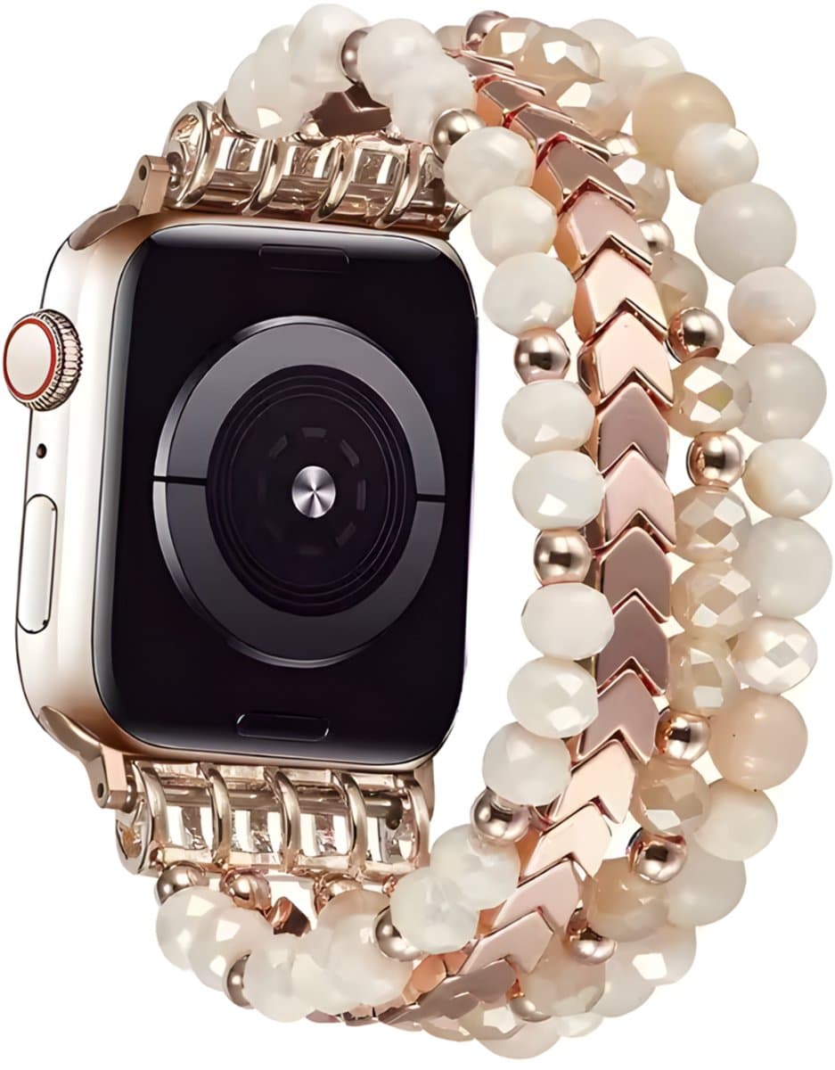 Innerlight® Aura - 38mm / 40mm / 41mm - OneSize - Boho stijl Kralenarmband geschikt voor Apple Watch - Geschikt als Apple watch bandje voor Series Geschikt voor Series 1/2/3/4/5/6/7/8/9/ 10 42mm/ 11 42mm/SE