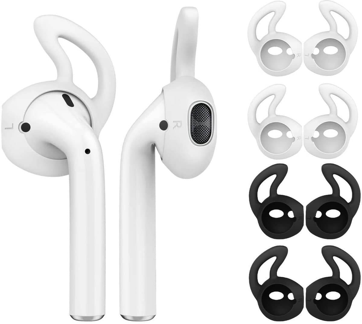Store_9 - Silicone Eartips - Anti-Slip Earbud Tips - Veilig en Comfortabel - Wit en Zwart - Geschikt voor Apple AirPods - Ideaal voor Sport en Acti...