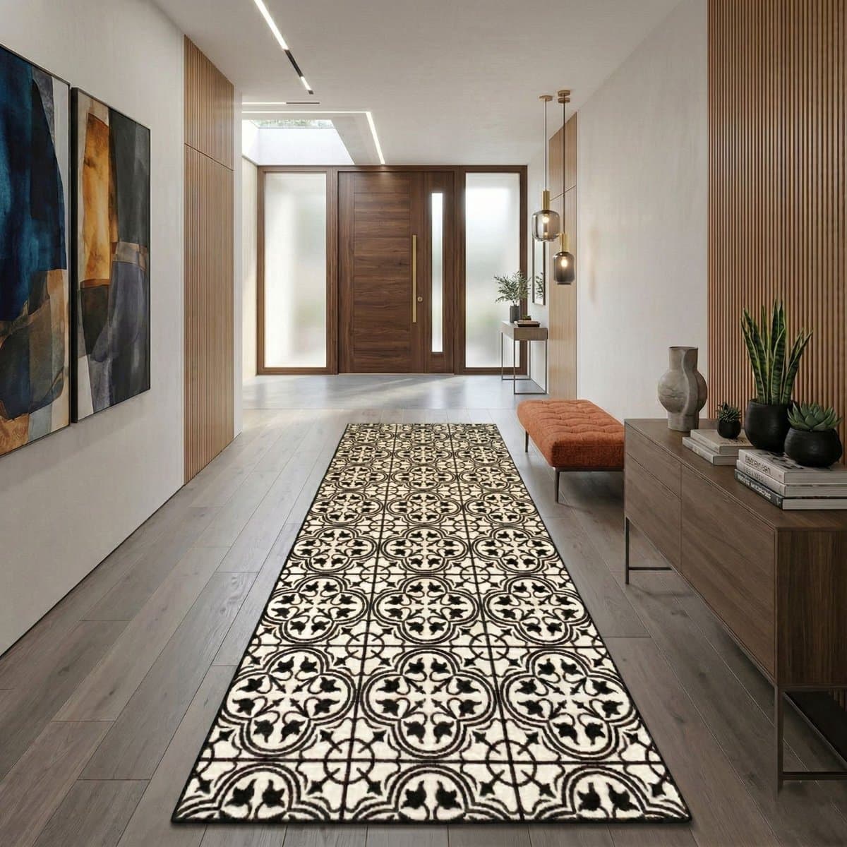 FLOORDIREKT Tapijtloper Galway - Met Patroon - Op Maat gemaakte Fijne Lus Tapijtloper Voor Keuken, Hal & Woonkamer - Ornament Vintage - Oosters Raster - 80 x 200 cm