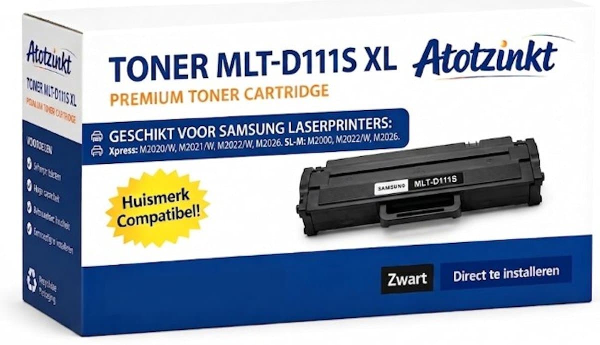 AtotZinkt huismerk 1x Samsung MLT-D111S XL laser toner -compatibel-met-samsung-mlt-d111s-xpress-m2020-m2020-w-m2021-m2021-w-m2022-m2022-w-m2026-sl-m2000-serie-sl-m2022-sl-m2022-w-sl-m2026