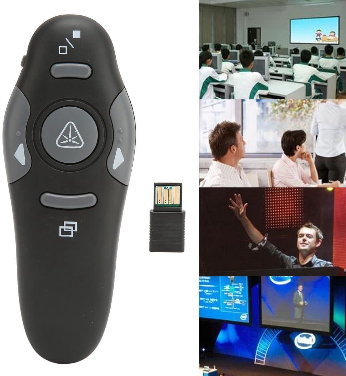 Allecto - Presentatie Clicker - Draadloze Presenter - 15 M Bereik - USB Clicker - PowerPoint Slideshow - Geschikt voor Computer en Laptop - Compact...