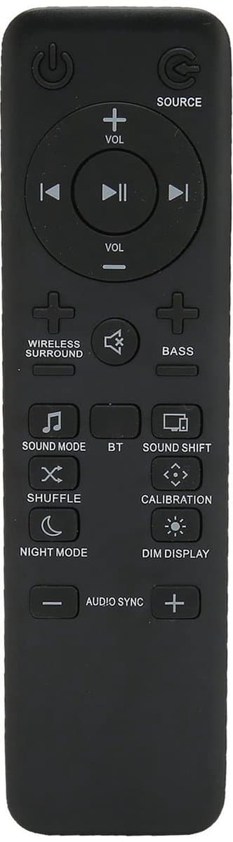 Dailygoody - Afstandsbediening voor Soundbar - Ergonomisch en Duurzaam ontwerp - Geschikt voor BAR 5.1 - Geluidssysteem - Gemakkelijk in gebruik - Ide