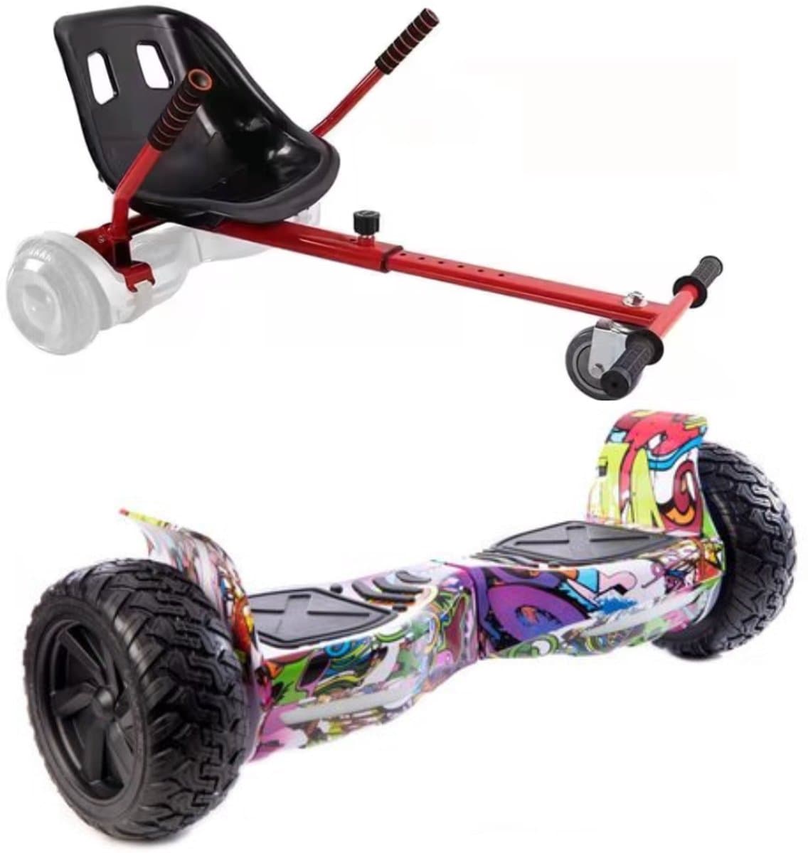 Altrado - Hoverboard + Hoverkart – Purple Multicolour - 8.5 inch Off-Road - 15 km/h - 10km bereik - Bluetooth speaker - Oxboard - Hoverboards