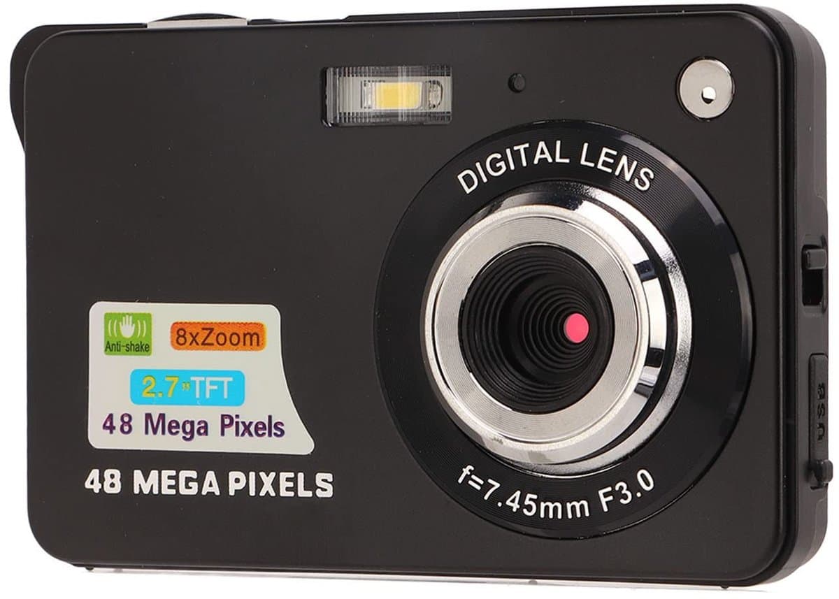 Store_8 - Digitale Camera - 4K Vlogcamera - Compact en Draagbaar - Zwart - 48 Megapixels - Geschikt voor Studenten en Kinderen - 8x Digitale Zoom