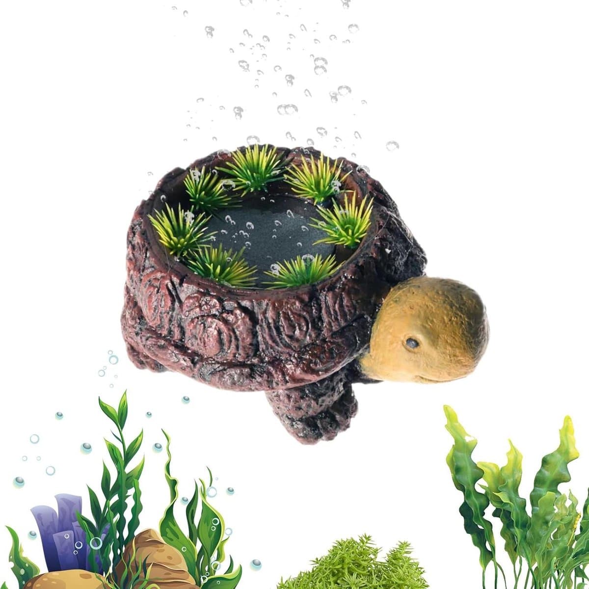 Aquarium Luchtsteen - Decoratieve Belmaker - Water Verrijken - Schildpadvorm Design - 16 x 11 cm - Multicolor
