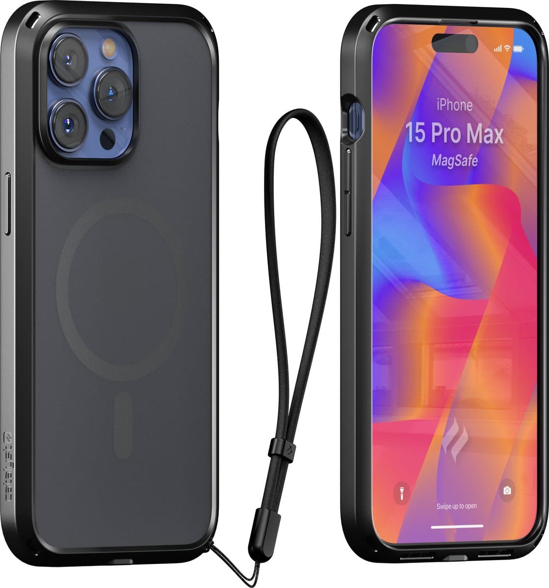 Catalyst Influence Case Apple iPhone 15 Pro MagSafe Compatible Stealth - Zwart